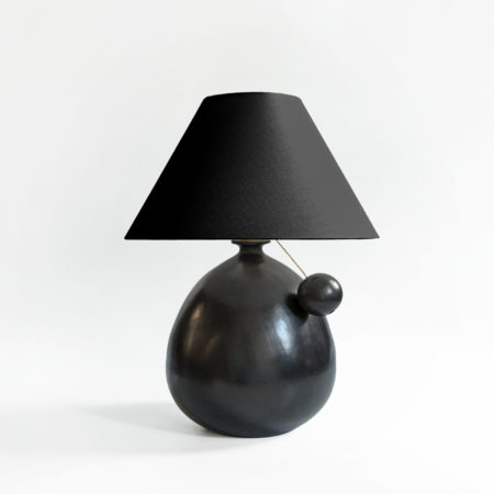 <a href="https://www.lavivahome.mom/shop/lighting/barro-burnido-table-lamps/">Barro Bruñido Collection</a><br /><span style="font-size:9pt;" > Barro Negro Lamp with Ball Pull</span>