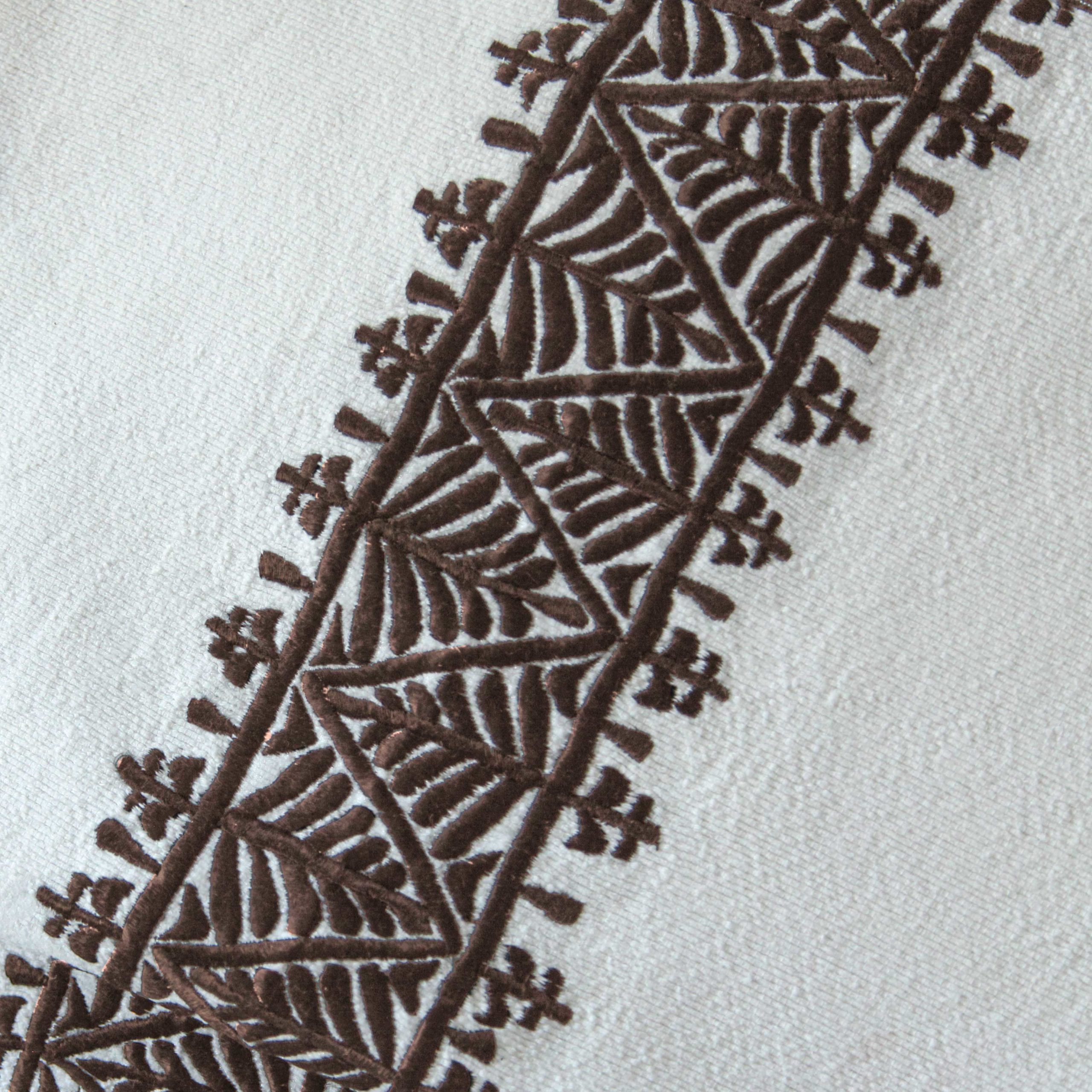 Moroccan-Coverlet_Folded_Embroidered-Band-Brown_Natural-White-Cotton_Detail3_slide