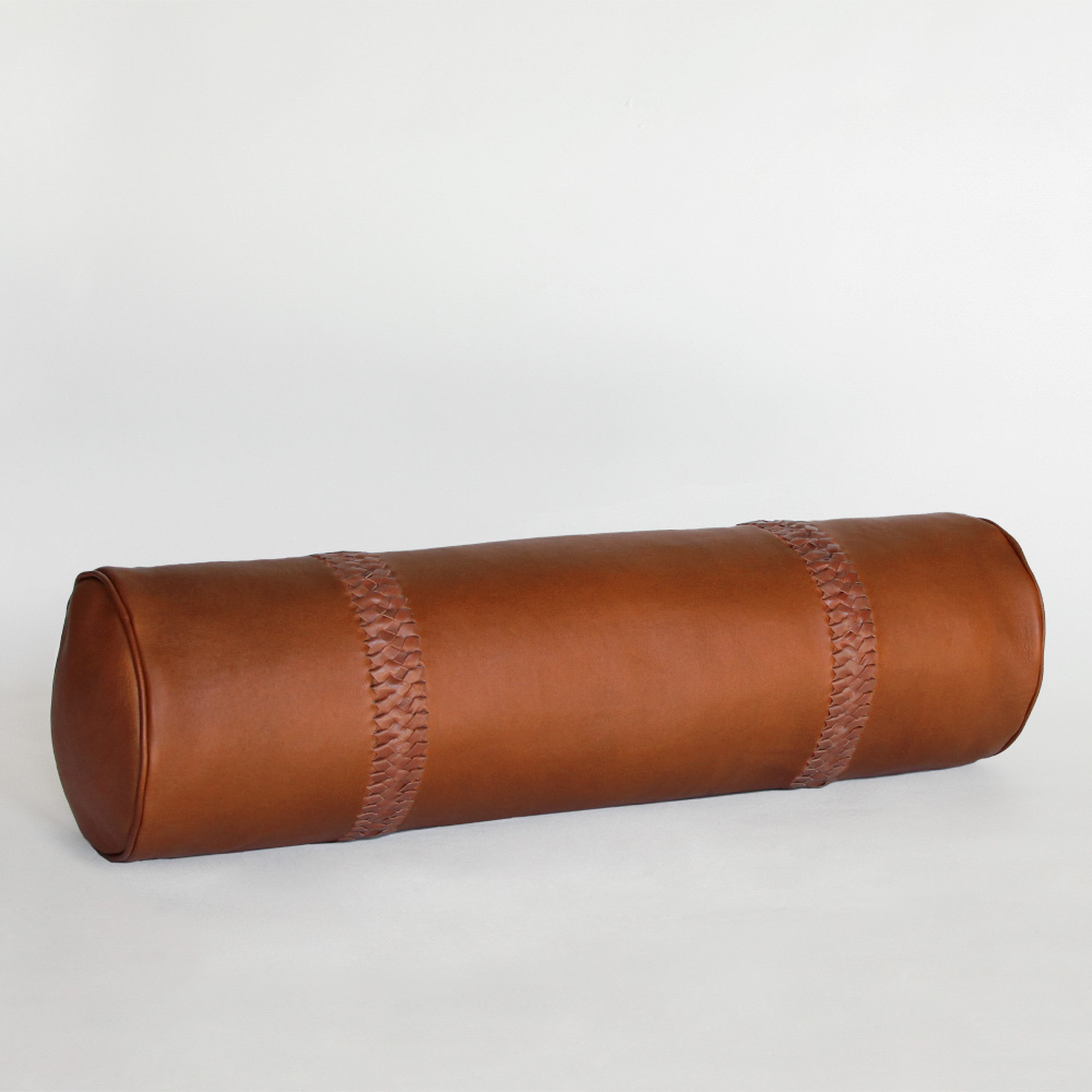 <a href="https://www.lavivahome.mom/talabartero-leather-poufs-pillows-collection/">Talabartero Collection</a><br /><span style="font-size:9pt;" > Braided Bolster Pillow</span>