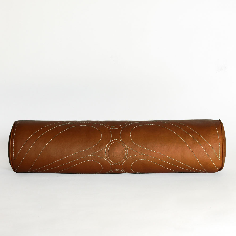 <a href="https://www.lavivahome.mom/talabartero-leather-poufs-pillows-collection/">Talabartero Collection</a><br /><span style="font-size:9pt;" > Embroidered Bolster Pillow</span> - Image 4