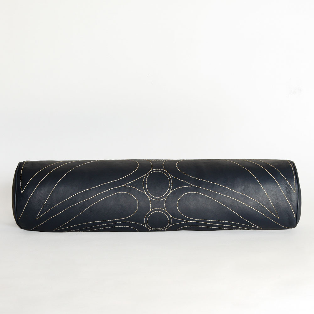 <a href="https://www.lavivahome.mom/talabartero-leather-poufs-pillows-collection/">Talabartero Collection</a><br /><span style="font-size:9pt;" > Embroidered Bolster Pillow</span> - Image 2