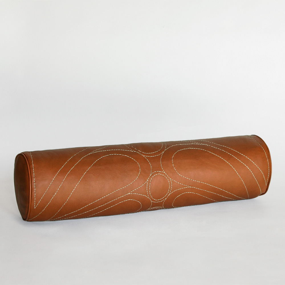 <a href="https://www.lavivahome.mom/talabartero-leather-poufs-pillows-collection/">Talabartero Collection</a><br /><span style="font-size:9pt;" > Embroidered Bolster Pillow</span> - Image 3