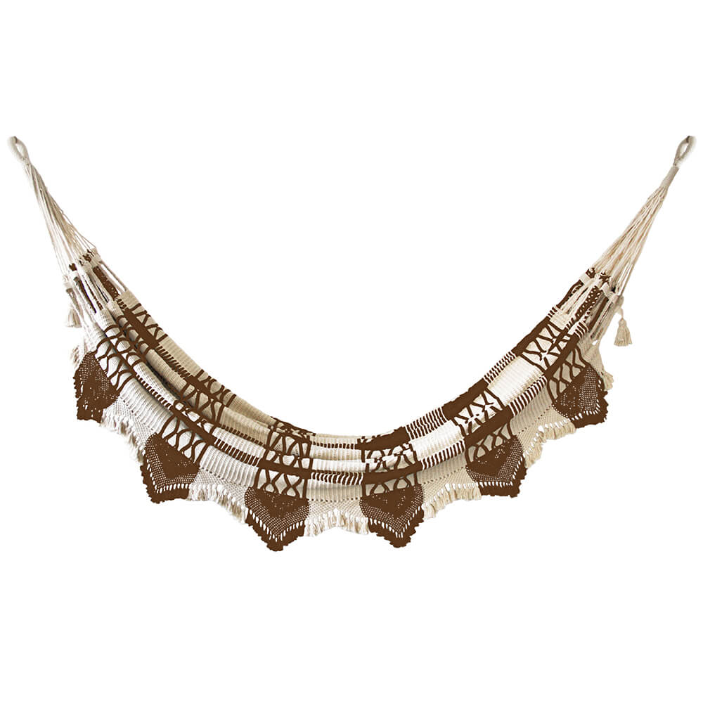 best luxury striped chocolate brown handwoven indoor or outdoor hammock