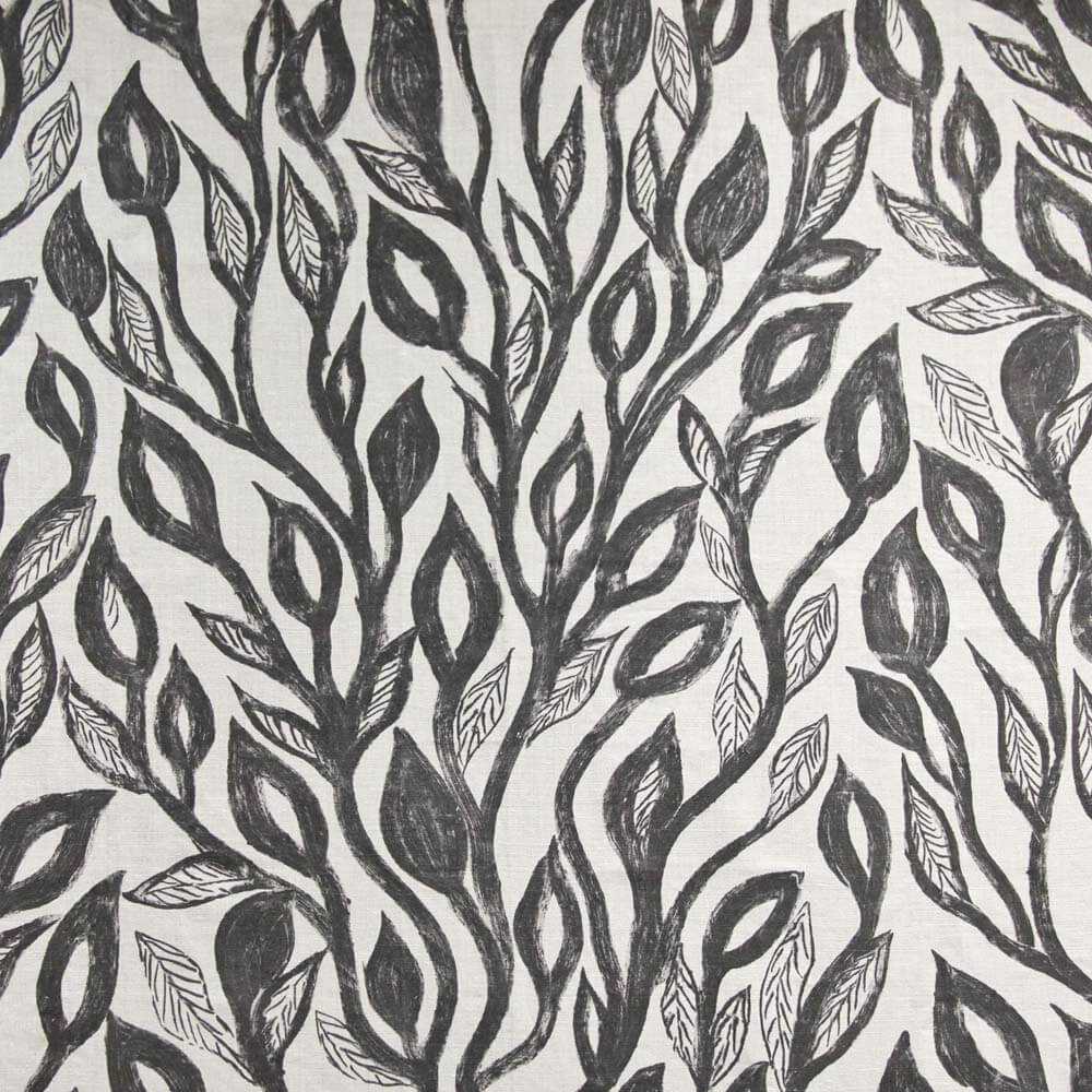 leaf wallpaper and fabric, inspired by khovar mud paintings from harzabagh india
