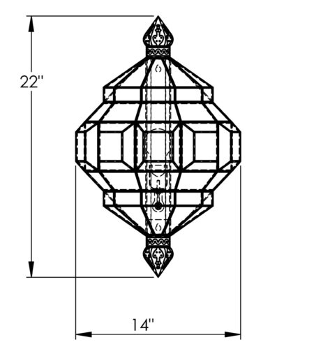 Granada Alhambra Sconce To-Scale Template
