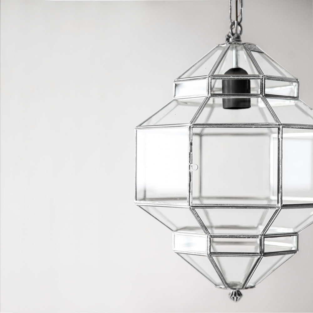 small modern glass pendant lamp.