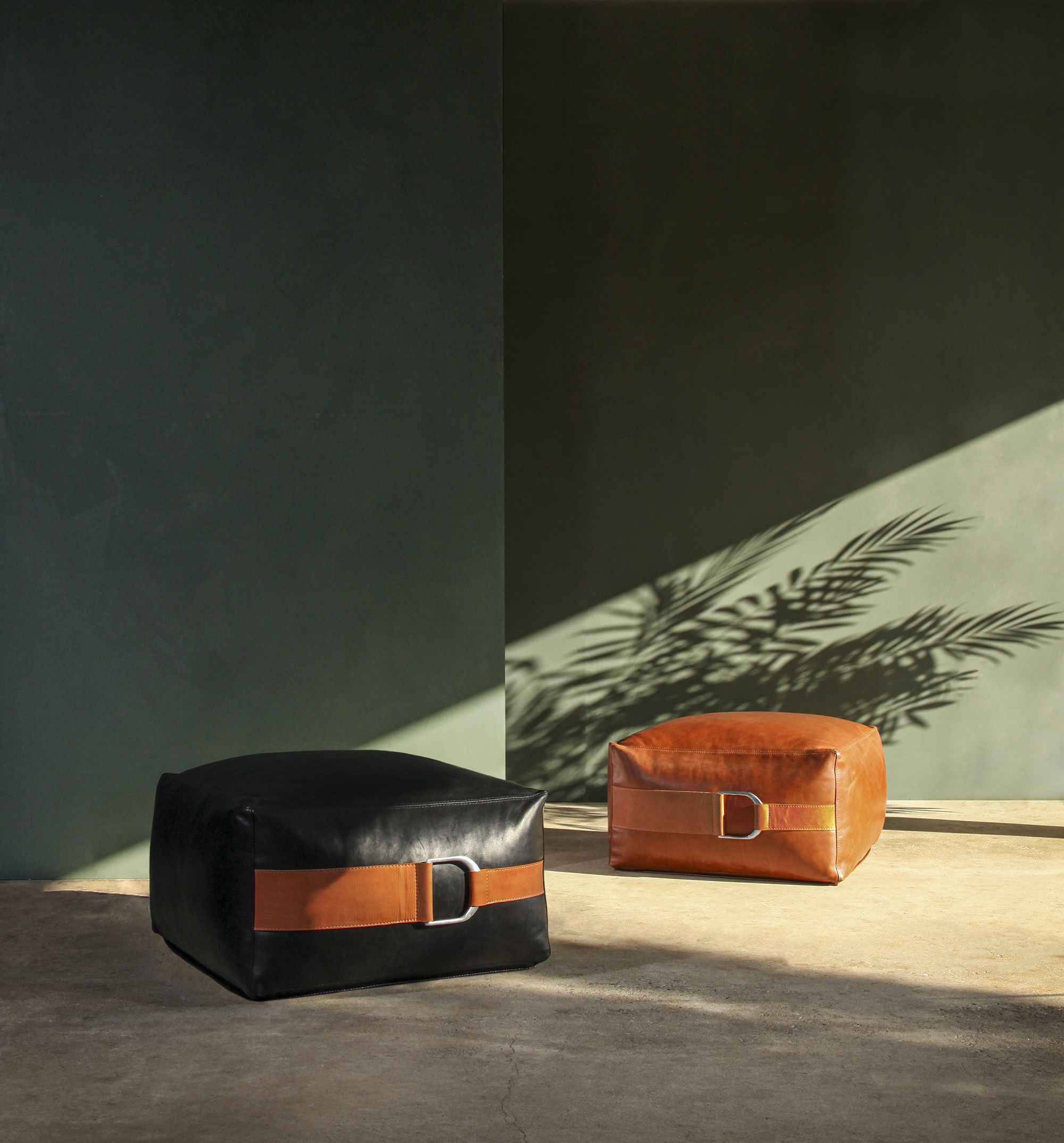 laviva home_Talabartero Leather_Poufs + Bolsters_03 Talabartero Leather Poufs in multiple sizes and colors