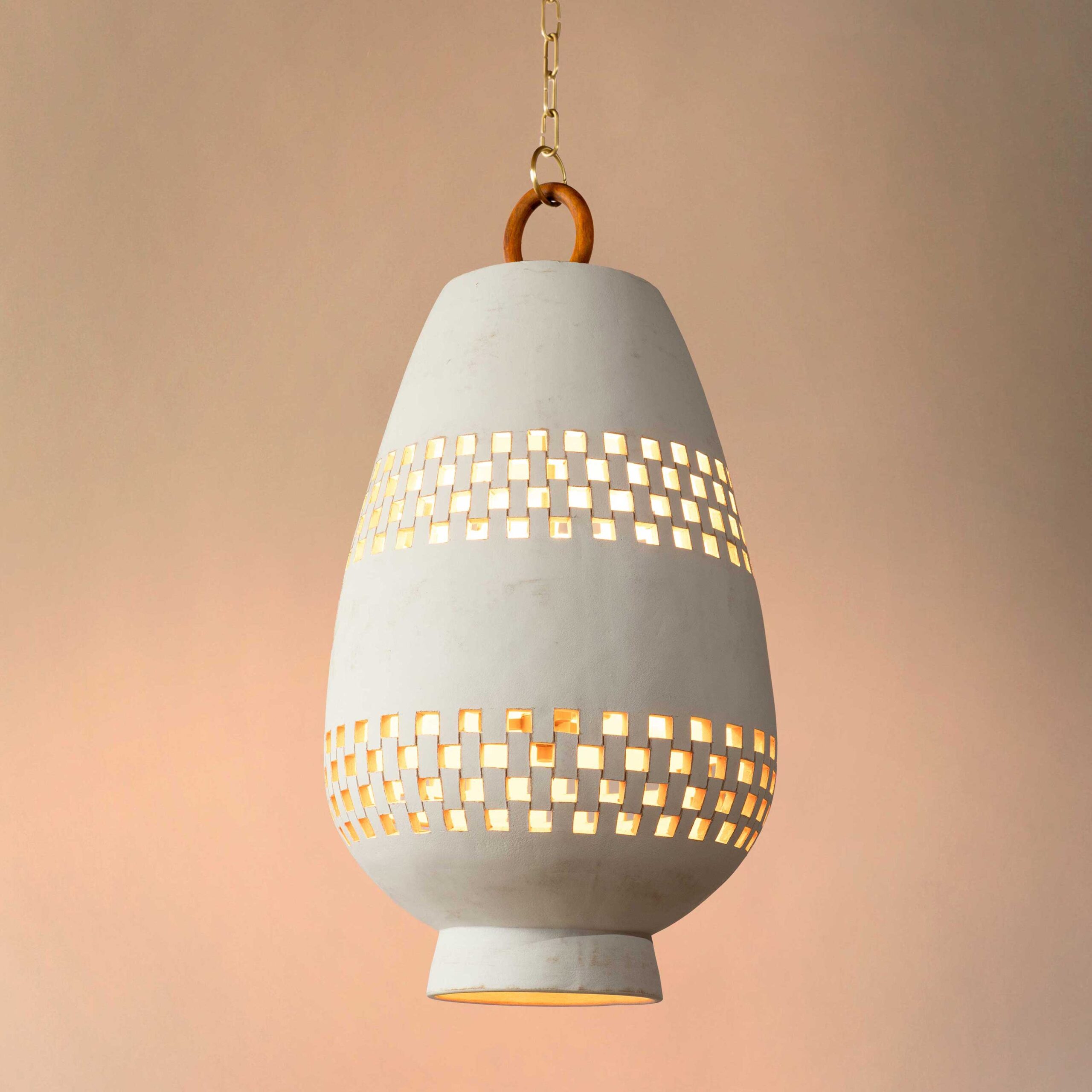 <a href="https://www.lavivahome.mom/shop/lighting/atzompa-pendant-lighting/">Atzompa Collection</a><br /><span style="font-size:9pt;" > Ajedrez Pendant Light, Size D</span> - Image 2