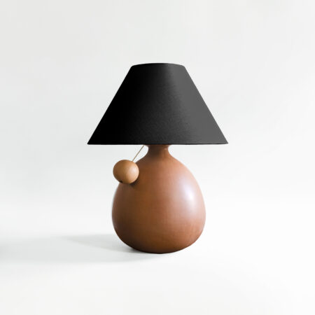 <a href="https://www.lavivahome.mom/shop/lighting/barro-burnido-table-lamps/">Barro Bruñido Collection</a><br /><span style="font-size:9pt;" > Barro Terra Lamp with Ball Pull</span>