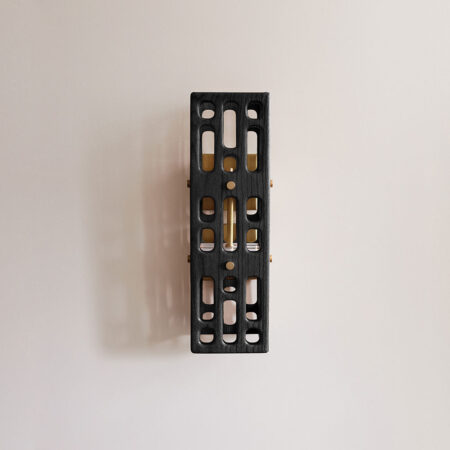 Celosia sconce in carbon finish