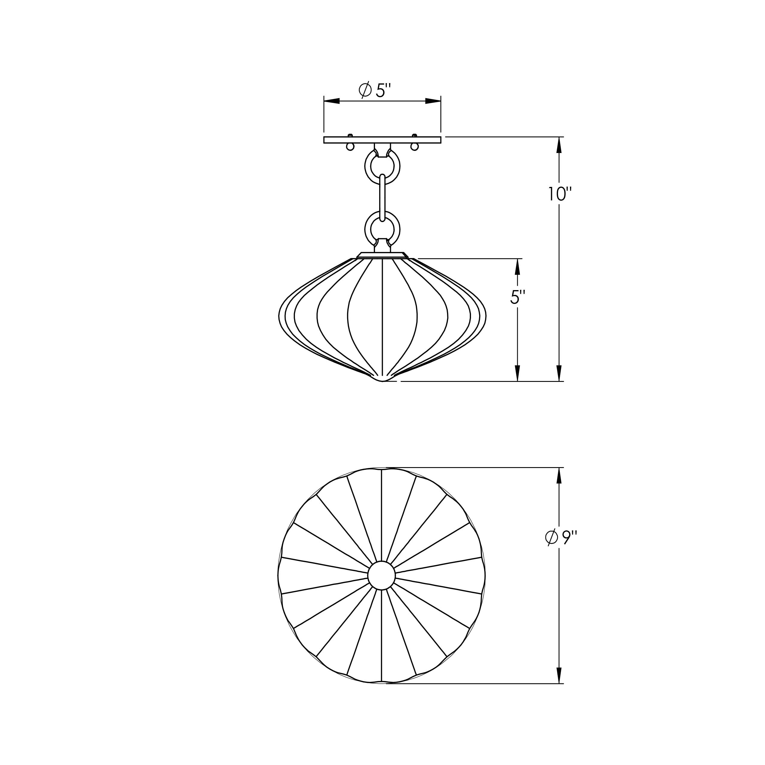 Espadín Semi Flush Mount to scale print out
