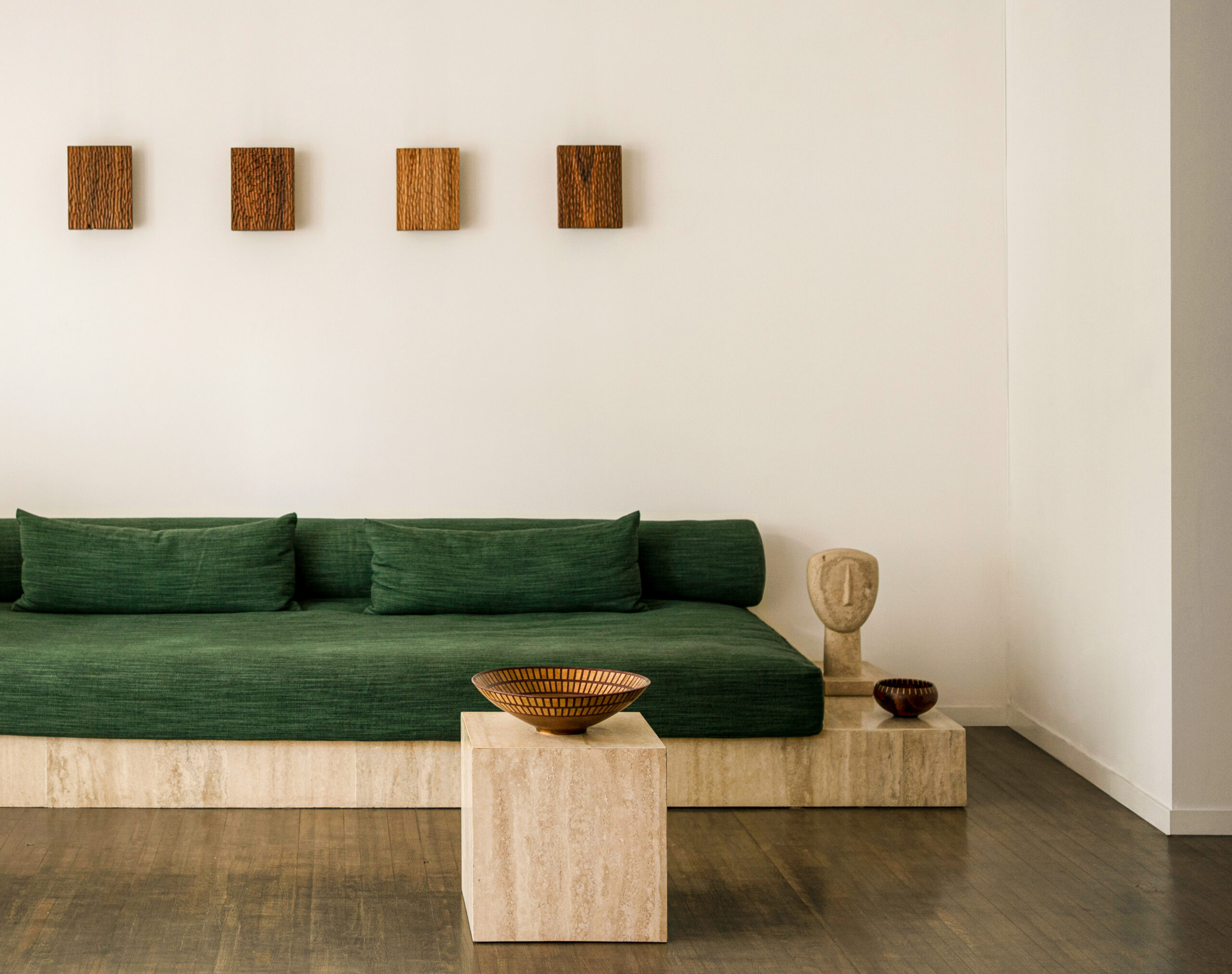 CDMX studio couch and martillado sconces