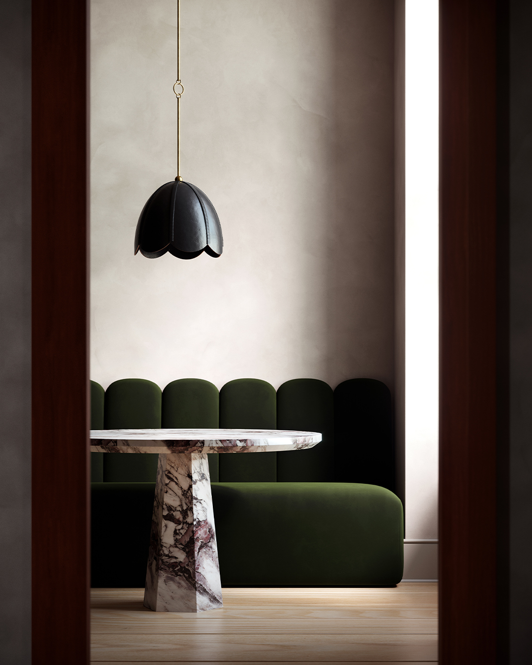 Leather lighting pendant